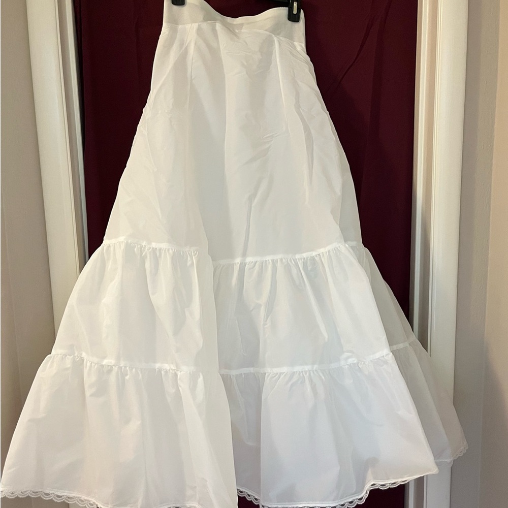 Petticoat Slip, High Waisted, Layered, White, for use with formal wear, Size 12